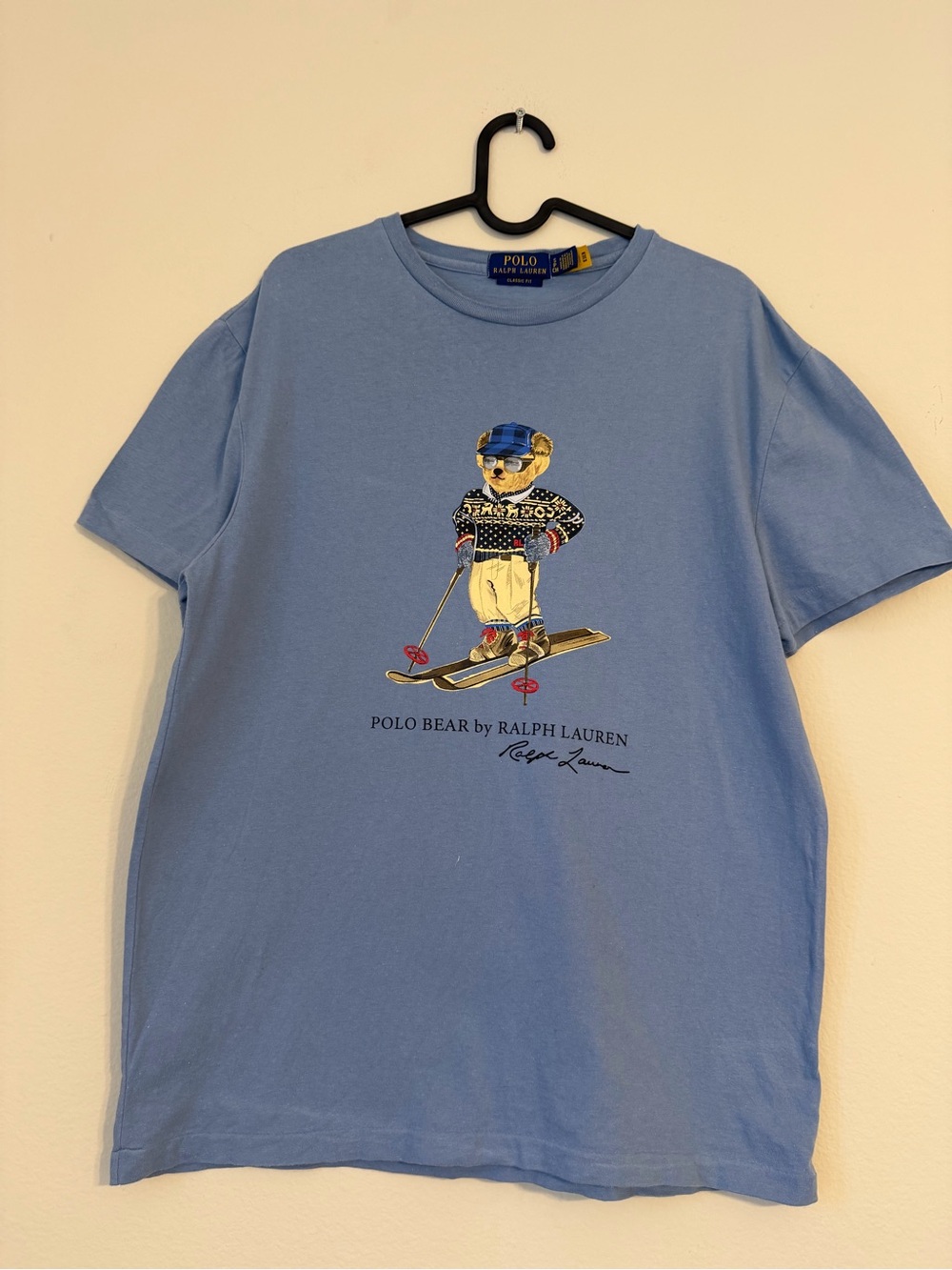 Polo Ralph Lauren Polo Bear Skiing T-Shirt Blue Men’s Size S Classic Fit